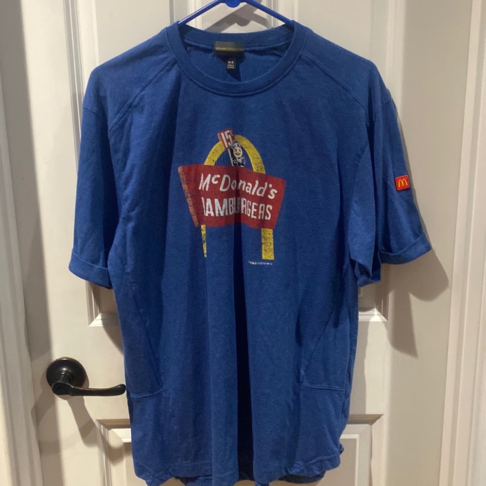 McDonald’s hamburgers first edition blue T shirt  Medium size